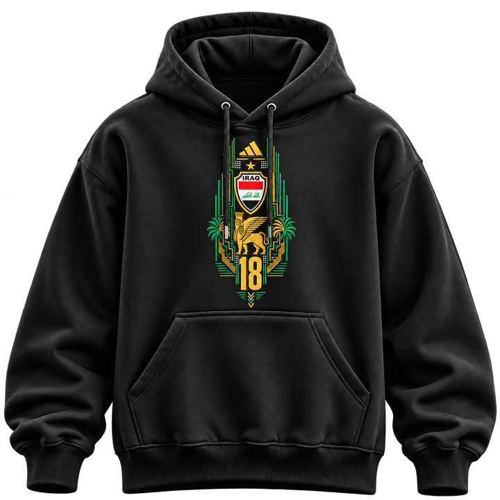 IRAQ 18 HOODIE — black — Front